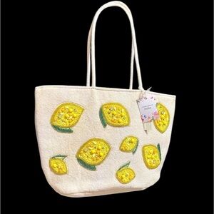 🍋Viral Made in India, Handcrafted Beaded Lemon Tote- NWT🍋